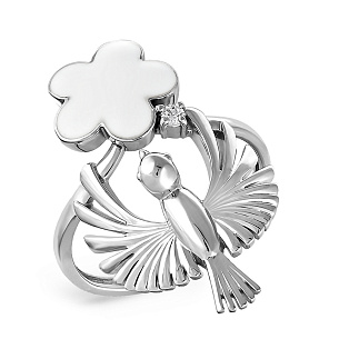 Кольцо из серебра с фианитом