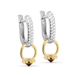 Серьги с английским замком из серебра с фианитом