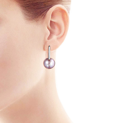 Серьги из белого золота с жемчугом