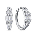 Серьги с английским замком из серебра с фианитом