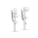 Серьги с английским замком из белого золота с бриллиантами