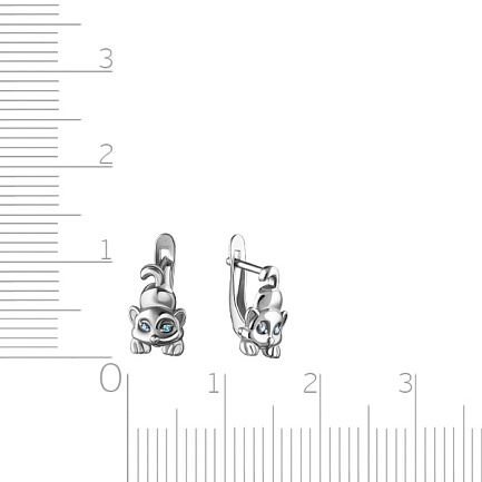 Серьги детские из серебра с фианитом