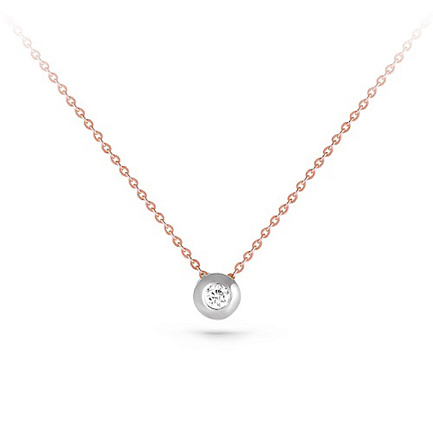 Колье из красного золота с бриллиантом