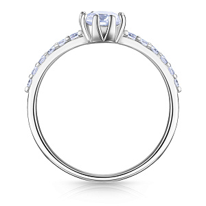 Кольцо из серебра с фианитом