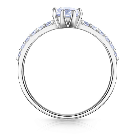 Кольцо из серебра с фианитом