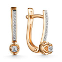 Серьги с английским замком из красного золота с бриллиантами