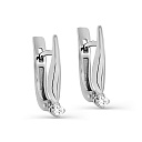 Серьги с английским замком из белого золота с бриллиантами