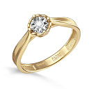 Кольцо из желтого золота с бриллиантом