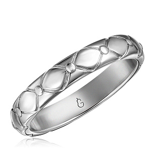 Кольцо обручальное из белого золота