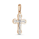 Крест из красного золота с бриллиантом