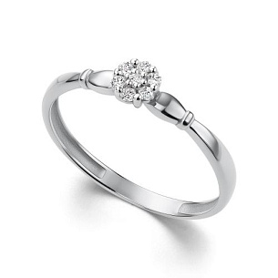 Кольцо из белого золота с бриллиантом