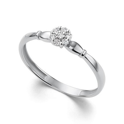 Кольцо из белого золота с бриллиантами