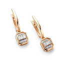 Серьги с английским замком из красного золота с бриллиантами