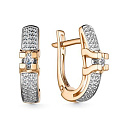 Серьги с английским замком из красного золота с бриллиантами