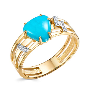 Кольцо из желтого золота с бриллиантом