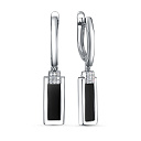 Серьги с английским замком из серебра с фианитами