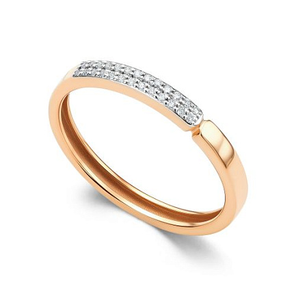 Кольцо из красного золота с бриллиантами