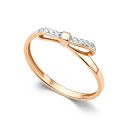 Кольцо из красного золота с бриллиантами