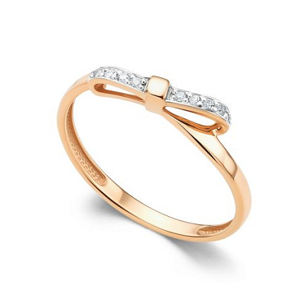 Кольцо из красного золота с бриллиантами