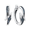 Серьги с английским замком из белого золота с бриллиантами