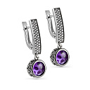 Серьги с английским замком из серебра с ситалами