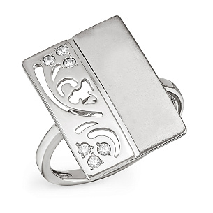 Кольцо из серебра с фианитами