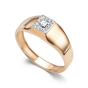 Кольцо из красного золота с бриллиантами