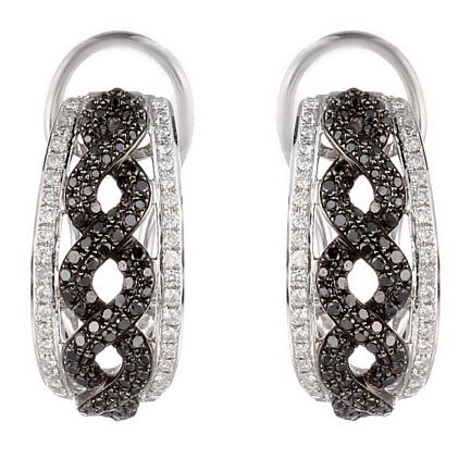 Серьги из белого золота с бриллиантами