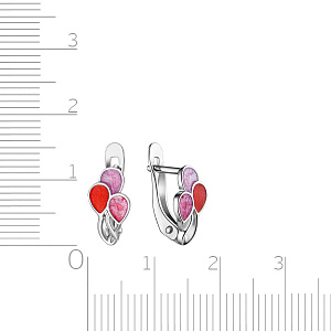 Серьги детские из серебра с эмалью