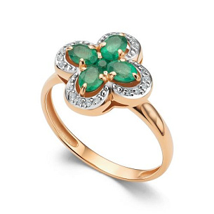 Кольцо из красного золота с бриллиантом