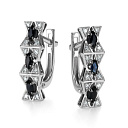 Серьги с английским замком из белого золота с бриллиантами