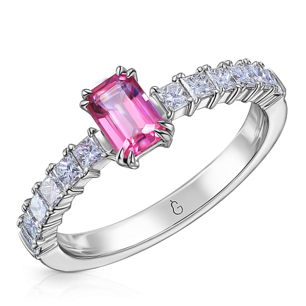 Кольцо из белого золота с бриллиантами