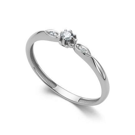 Кольцо из белого золота с бриллиантами