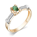 Кольцо из красного золота с бриллиантами, изумрудом