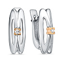 Серьги с английским замком из серебра с бриллиантами