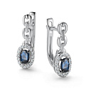 Серьги с английским замком из белого золота с бриллиантами