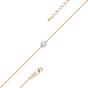 Браслет из красного золота с бриллиантом