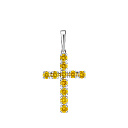 Крест из белого золота с бриллиантами