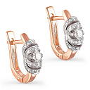 Серьги с английским замком из красного золота с бриллиантами