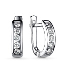 Серьги с английским замком из белого золота с бриллиантами