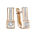 Серьги с английским замком из красного золота с бриллиантами