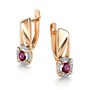 Серьги с английским замком из красного золота с бриллиантами