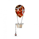 Подвеска из серебра с гранатом, фианитами