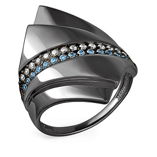 Кольцо из серебра с фианитами