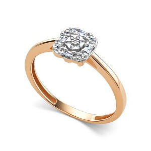 Кольцо из красного золота с бриллиантами