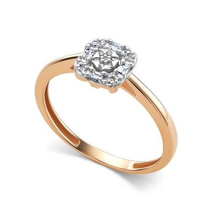 Кольцо из красного золота с бриллиантами