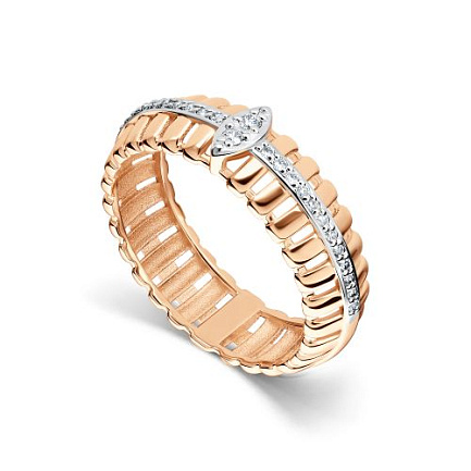 Кольцо из красного золота с бриллиантами