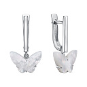 Серьги с английским замком из серебра с перламутром