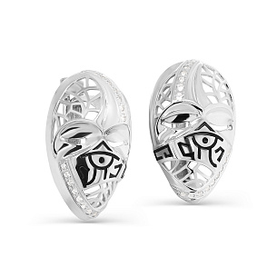 Серьги с английским замком из серебра с фианитом