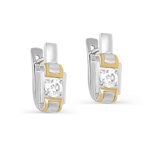 Серьги с английским замком из серебра